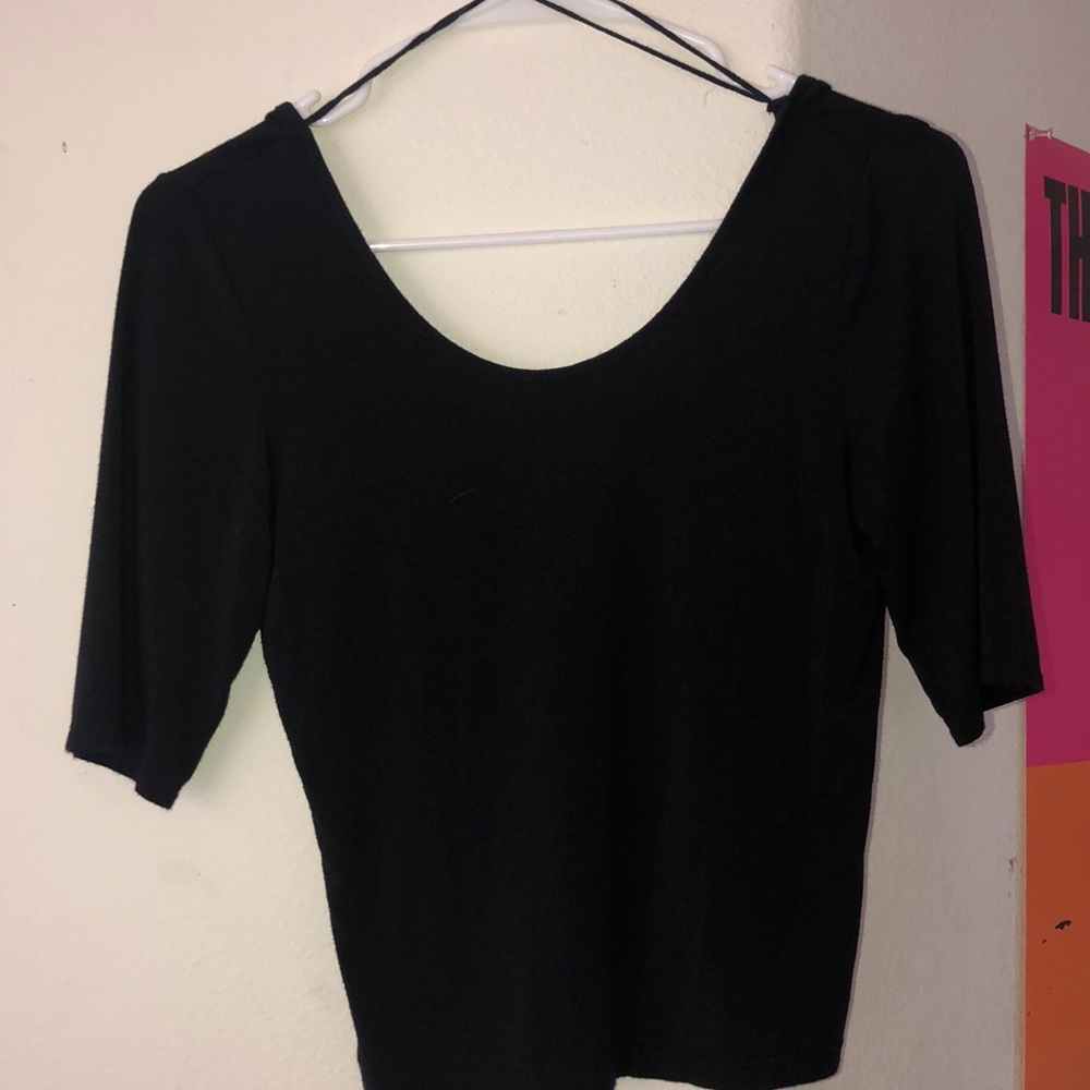 Black half sleeve top